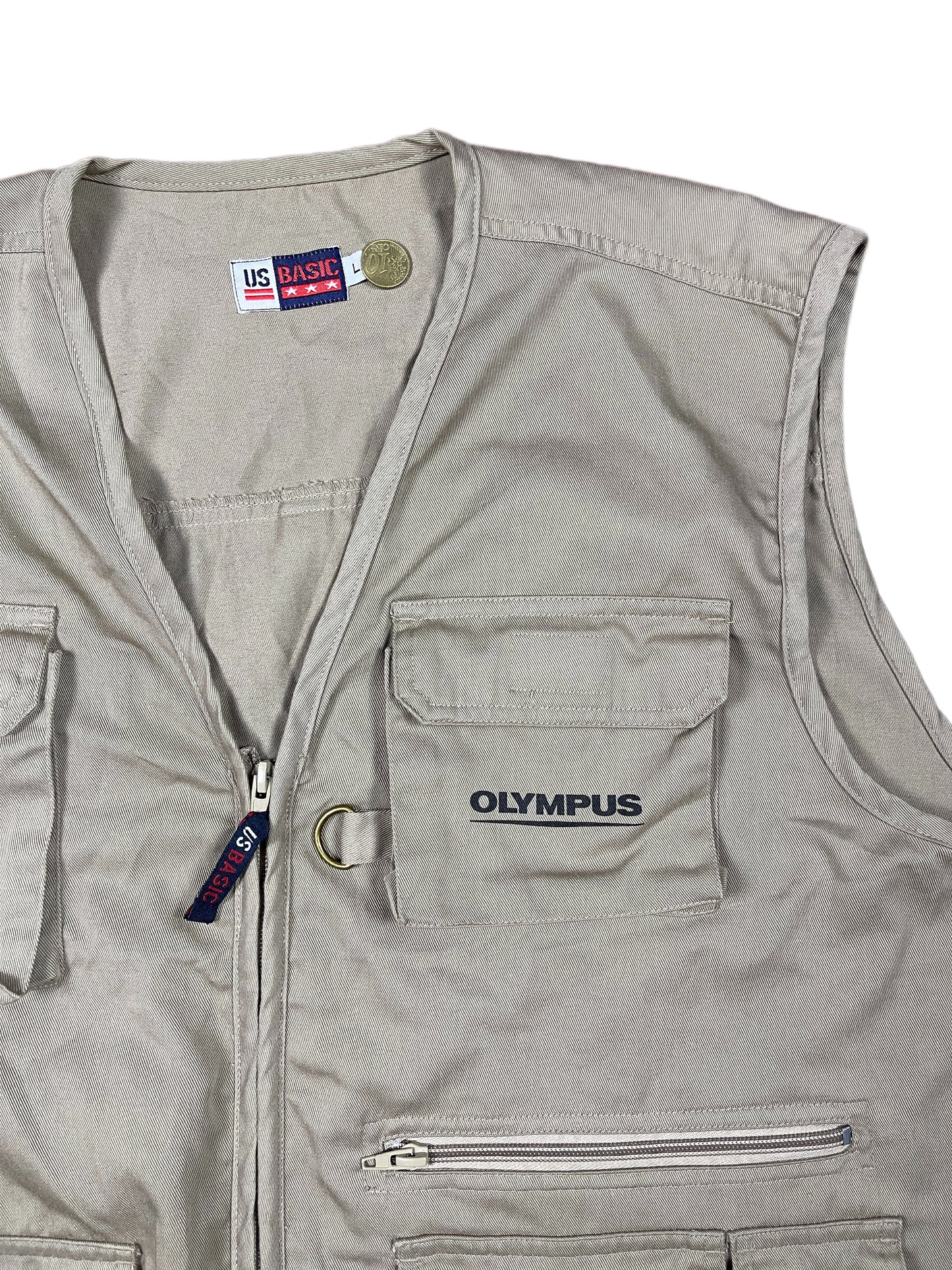 Y2k Olympus Cago Vest Beige - L