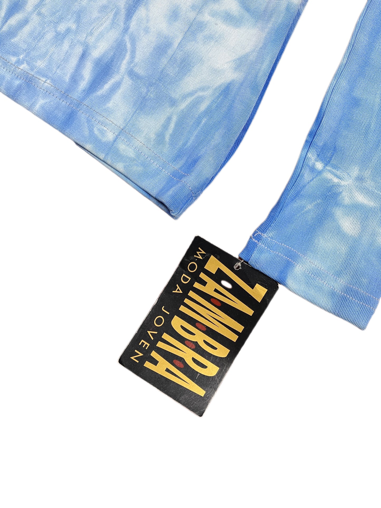 Y2k Zambra Long Sleeve Top Blue White - M