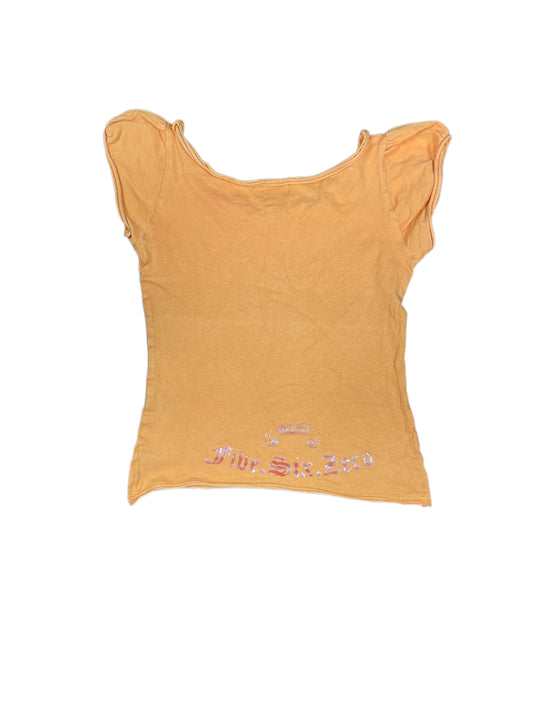 Y2k Jennifer Short Sleeve Top Orange - S