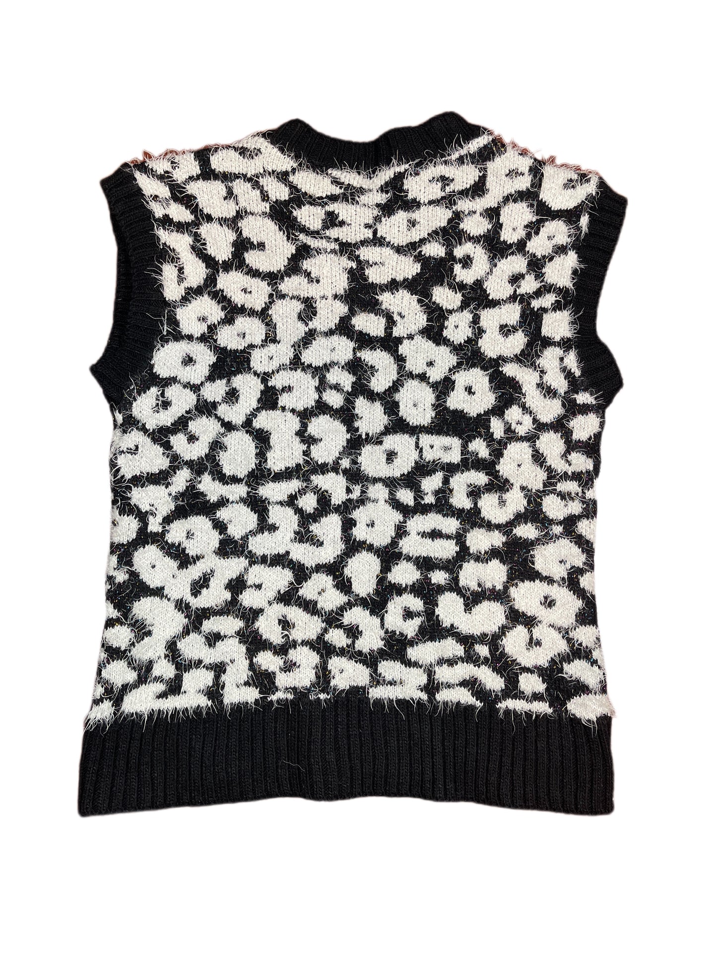 Vintage Sleeveless Sweatshirt Black White - L