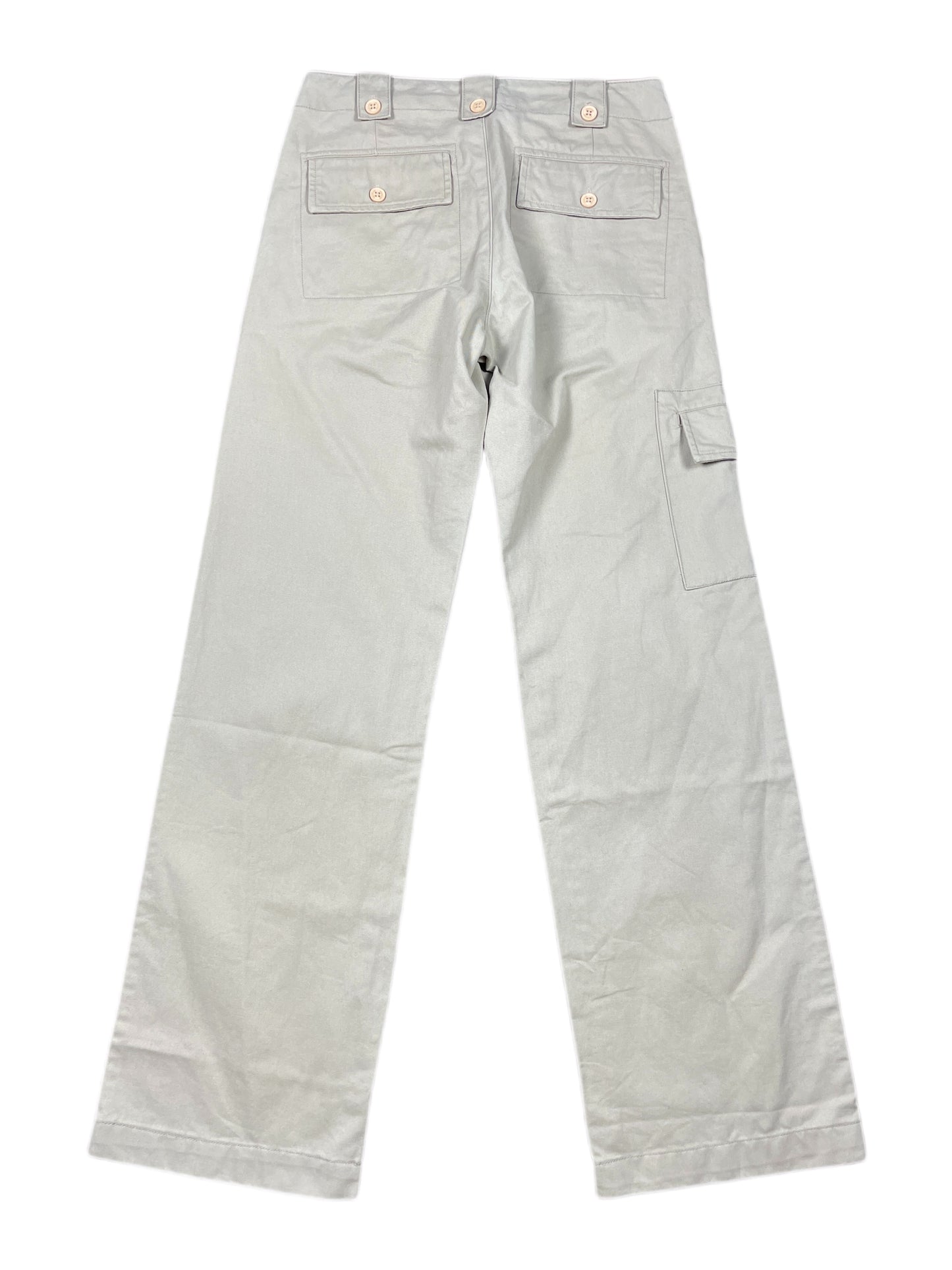 Y2k Headline Low Waist Cargo Pants Beige - M