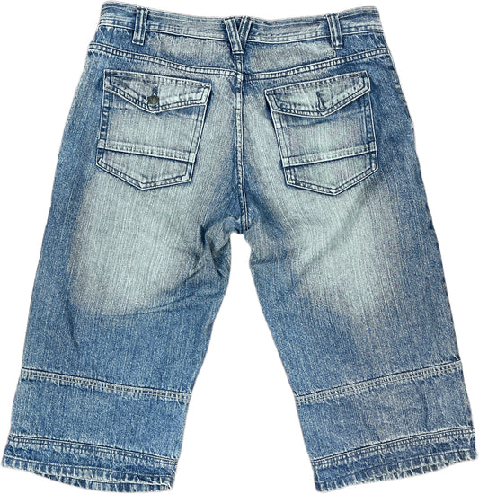 Y2K BPC Capri Denim Pants Blue Cotton L