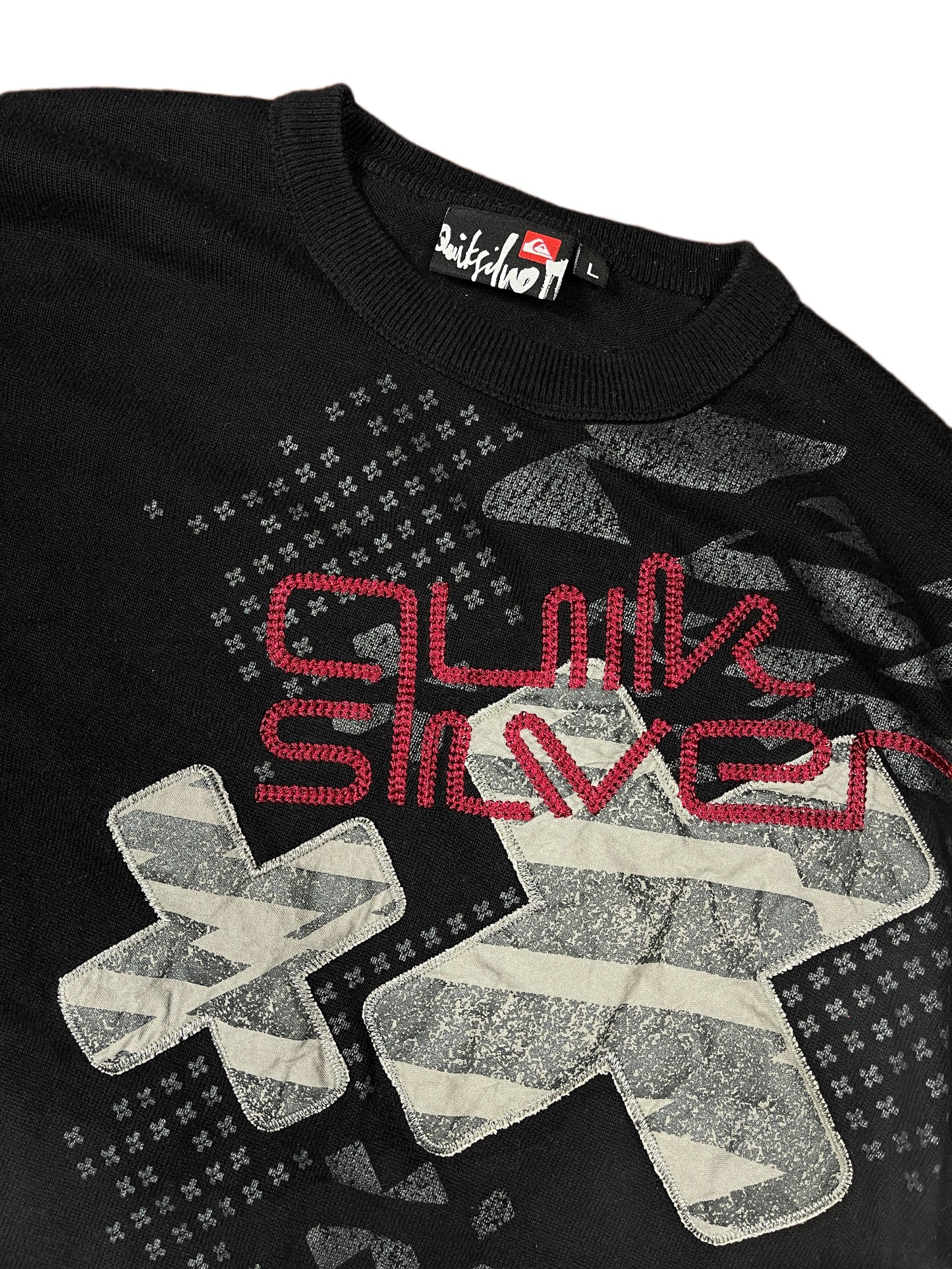 Y2k Quiksilver Knit Sweatshirt Black - L