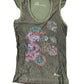 Y2k Desigual Sleeveless Top Khaki - XL
