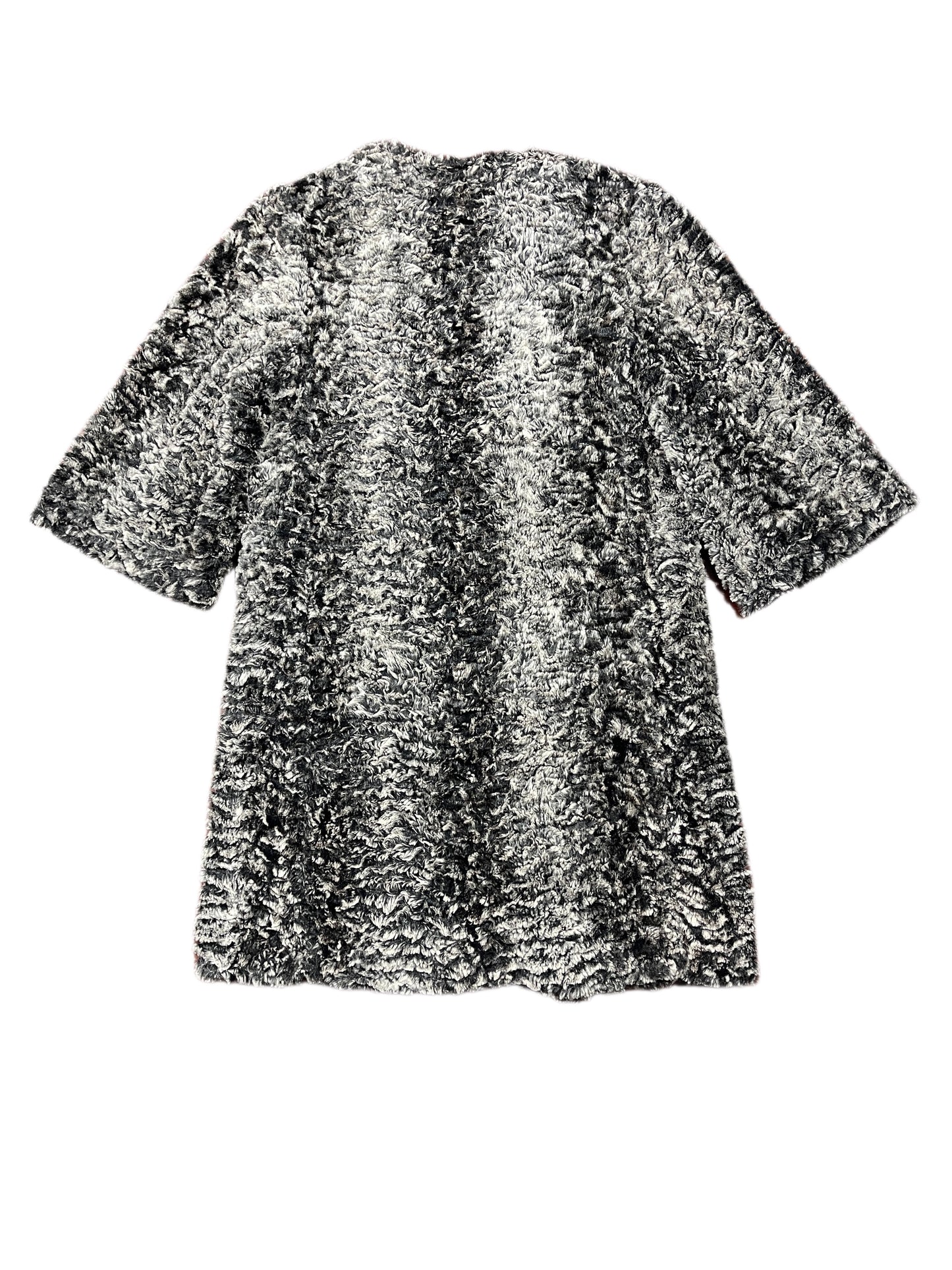 Vintage Faux Fur Coat Black White - M