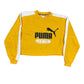 Vintage Puma Cropped Sweatshirt Yellow - XL