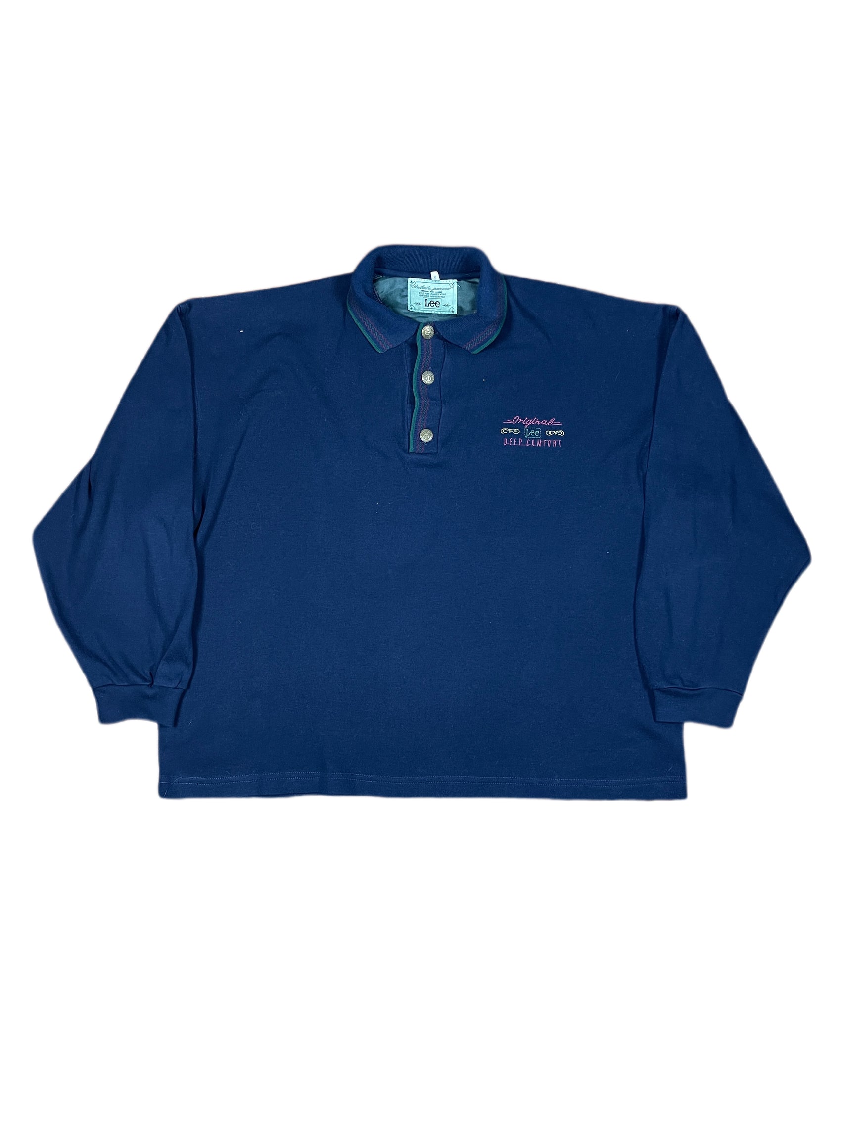 Vintage Lee Boxy Sweatshirt Navy - S