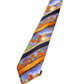 Vintage Jean de Ley Paris Silk Tie Orange Blue