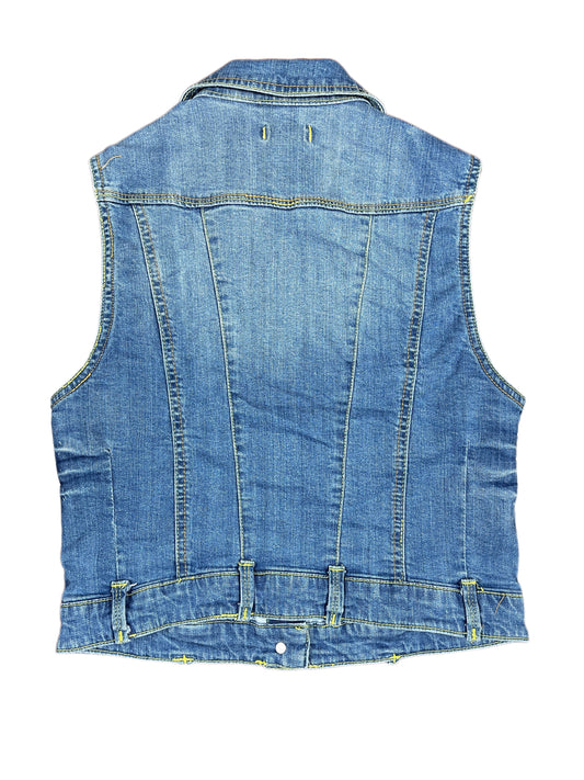 Y2k Never Mind Denim Vest Blue - M