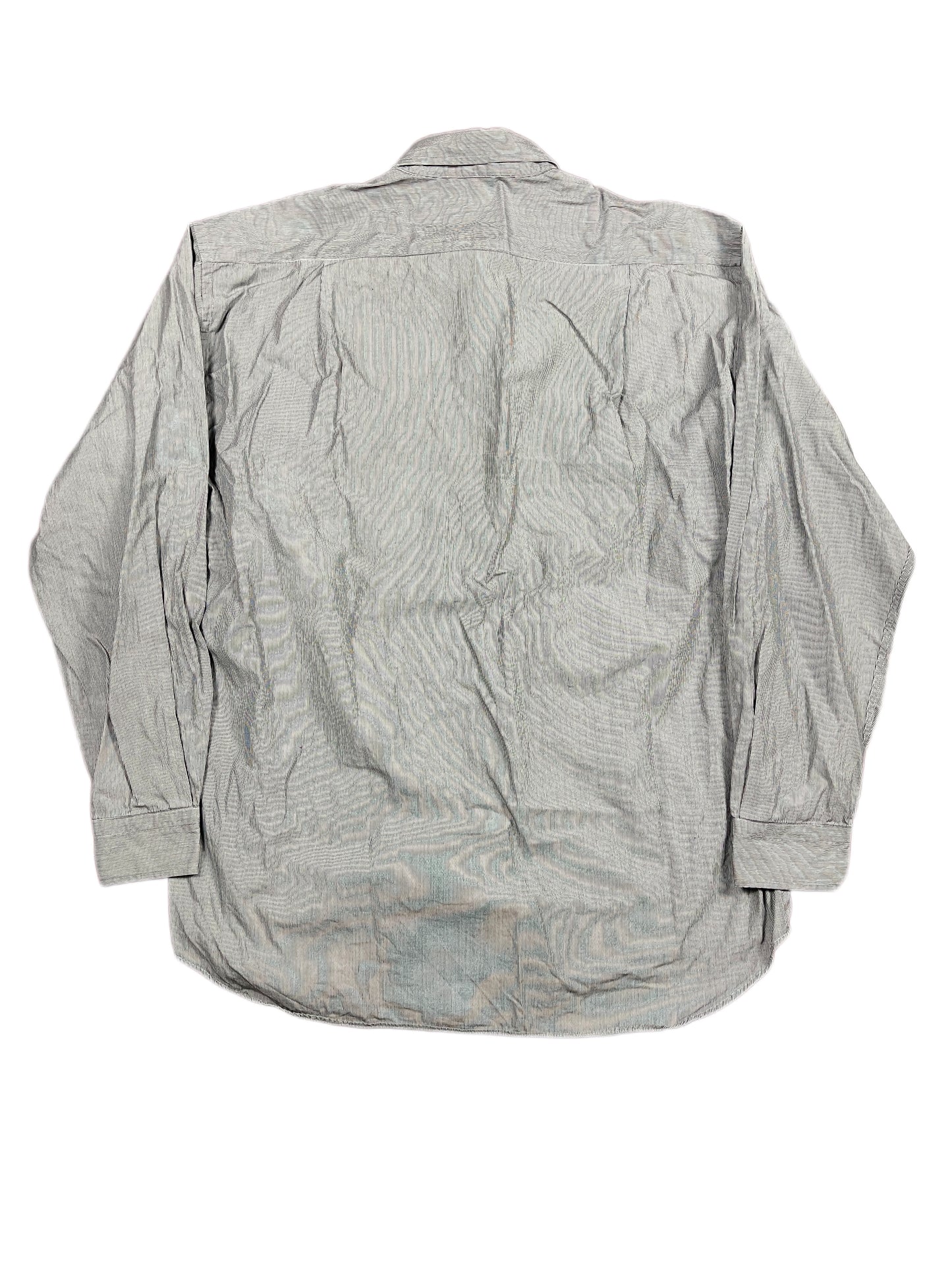 Vintage Valentino Uomo Long Sleeve Shirt Striped Gray - XL