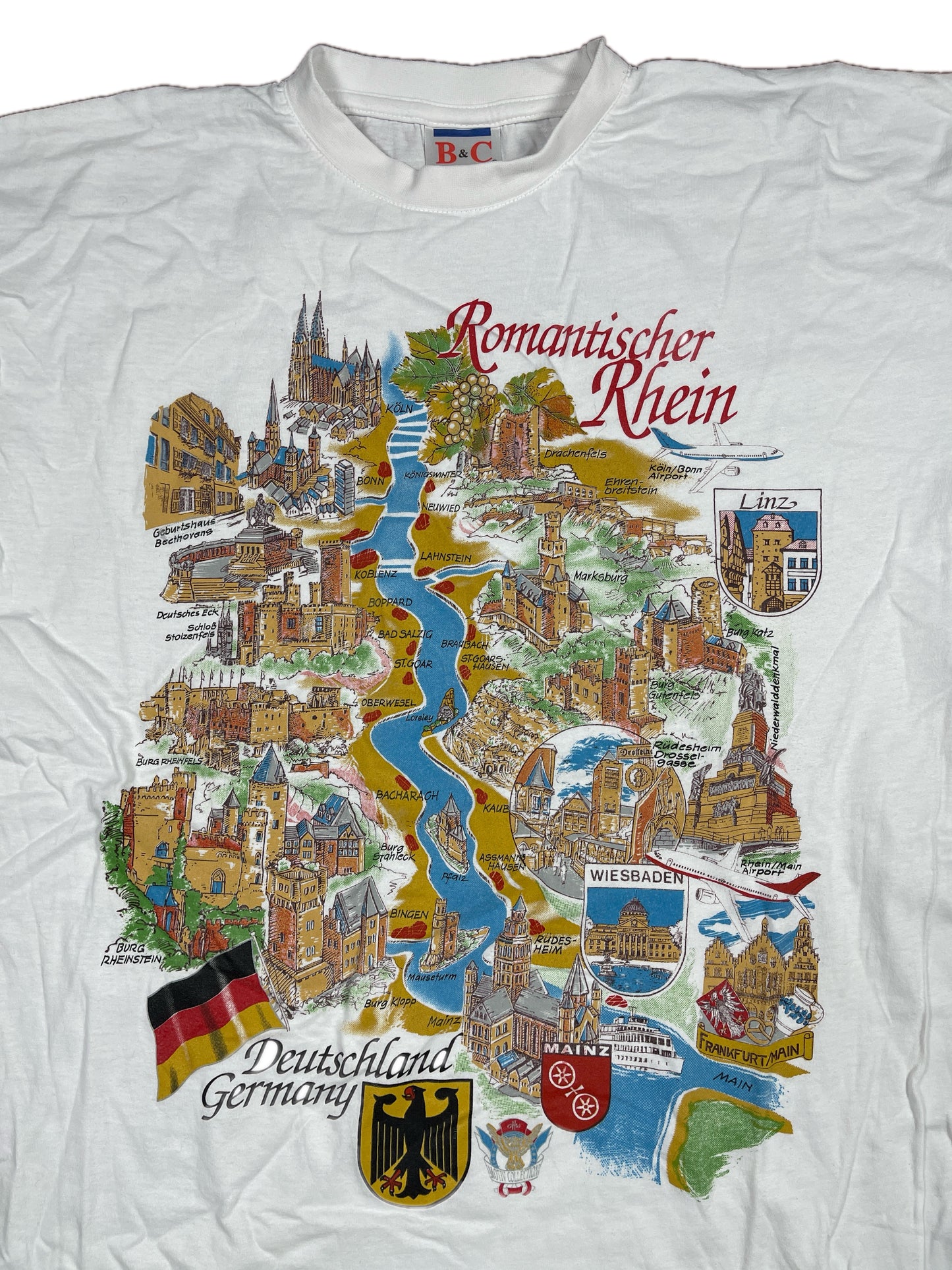 Vintage B&C Rhein T-Shirt White - L