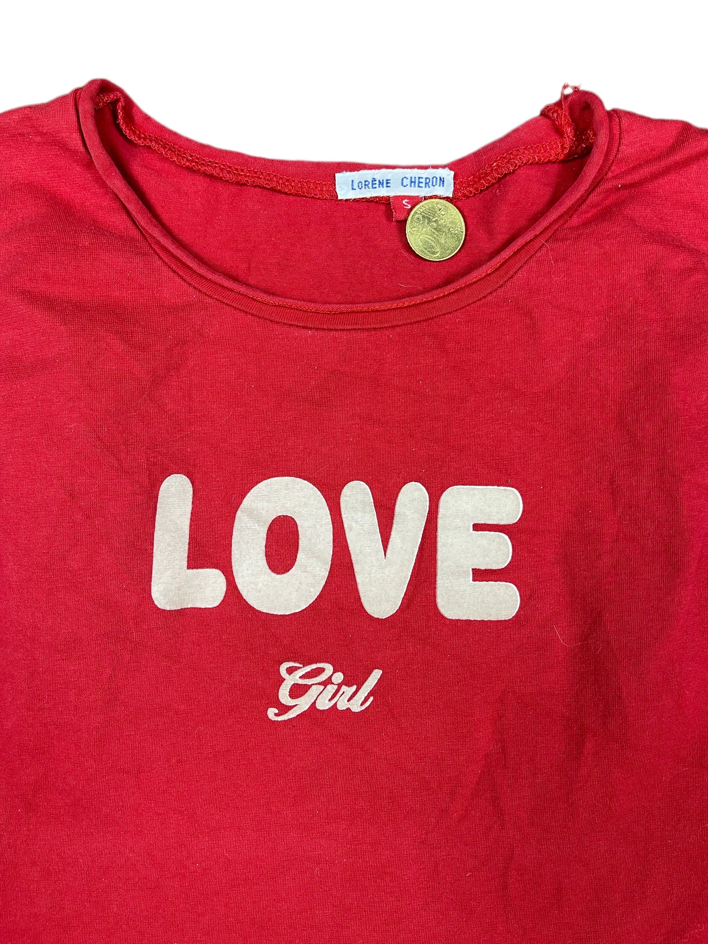 Y2k Sleeveless Top Love Girl Red - S