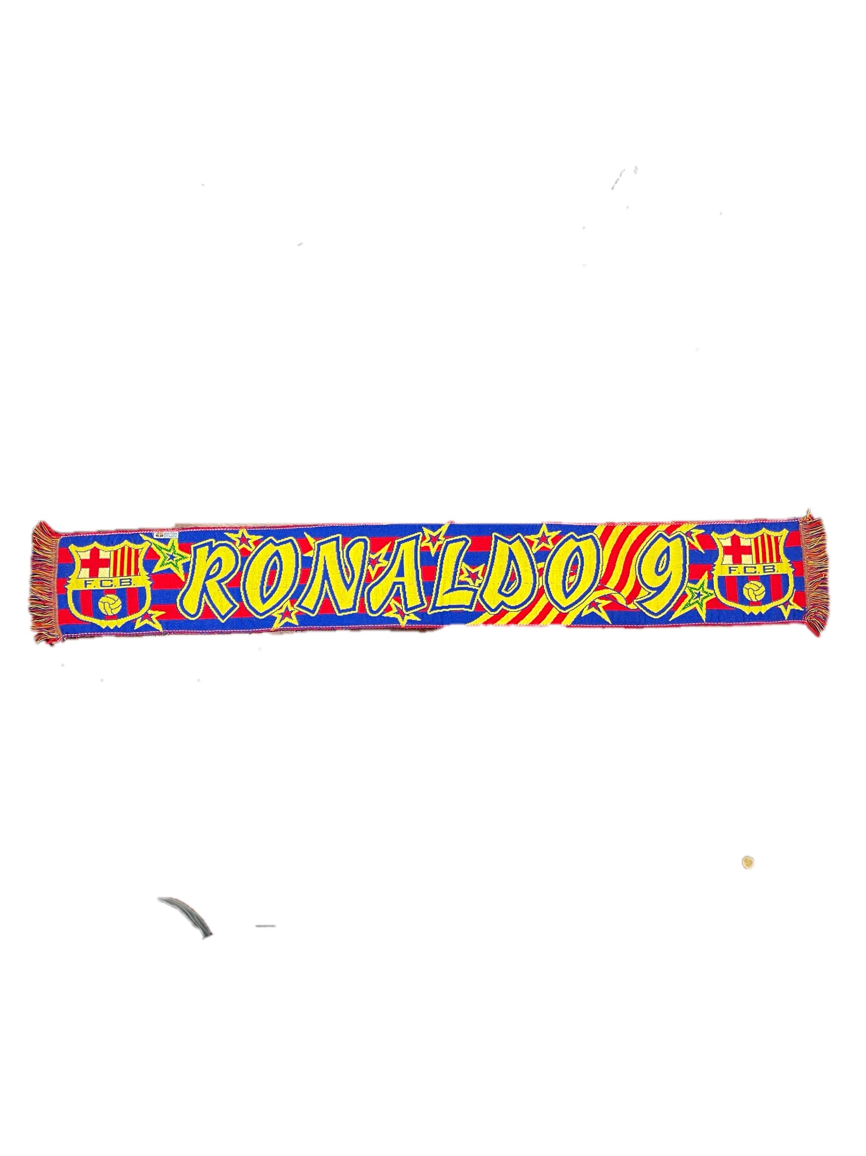 Vintage Ronaldo 9 FC Barcelona Fan Scarf Multicolor