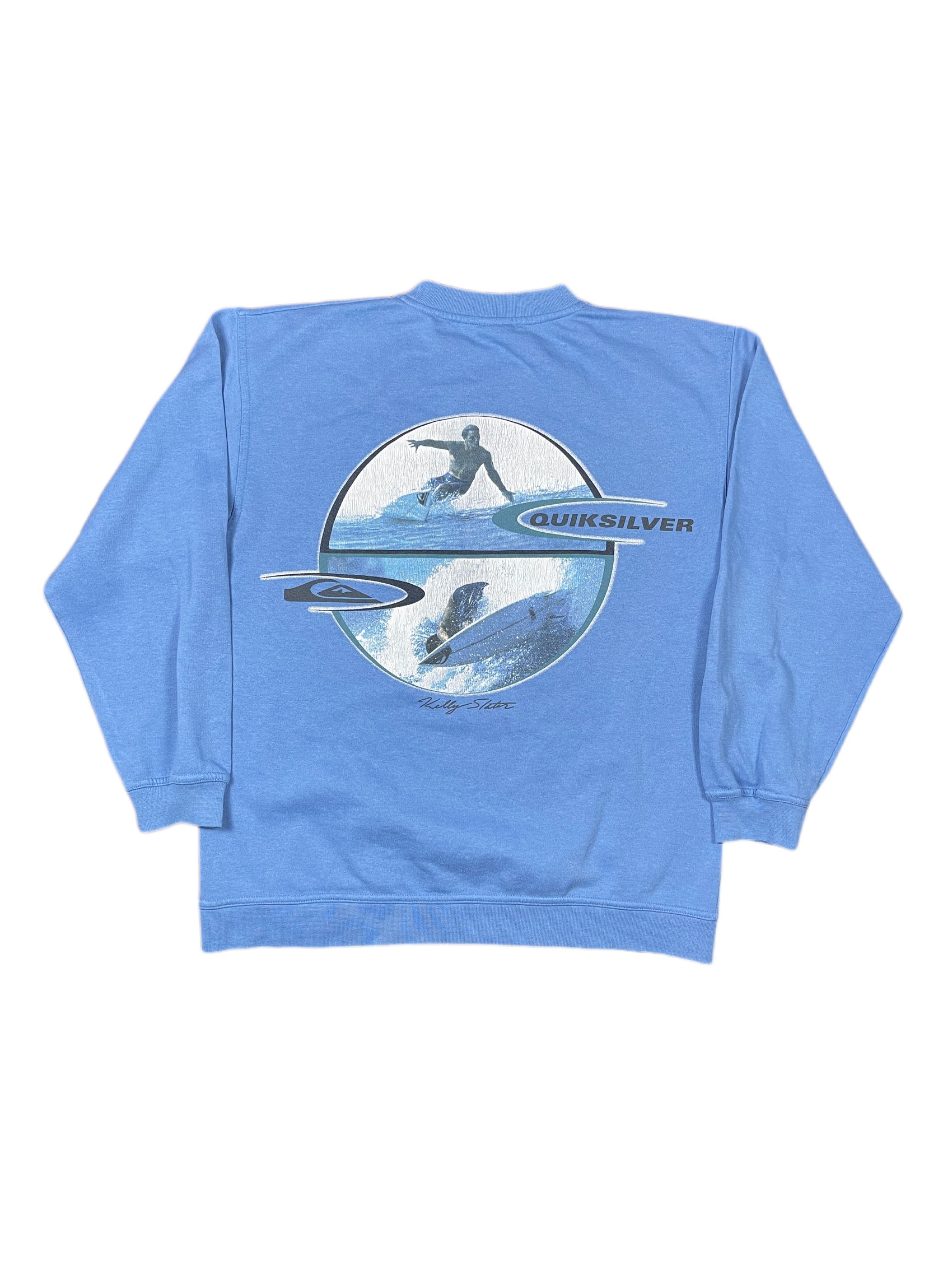 Y2k Quiksilver Kelly Slater Sweatshirt Blue - M