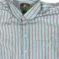 Vintage Howard Marks Short Sleeve Shirt Striped Gray Blue - L