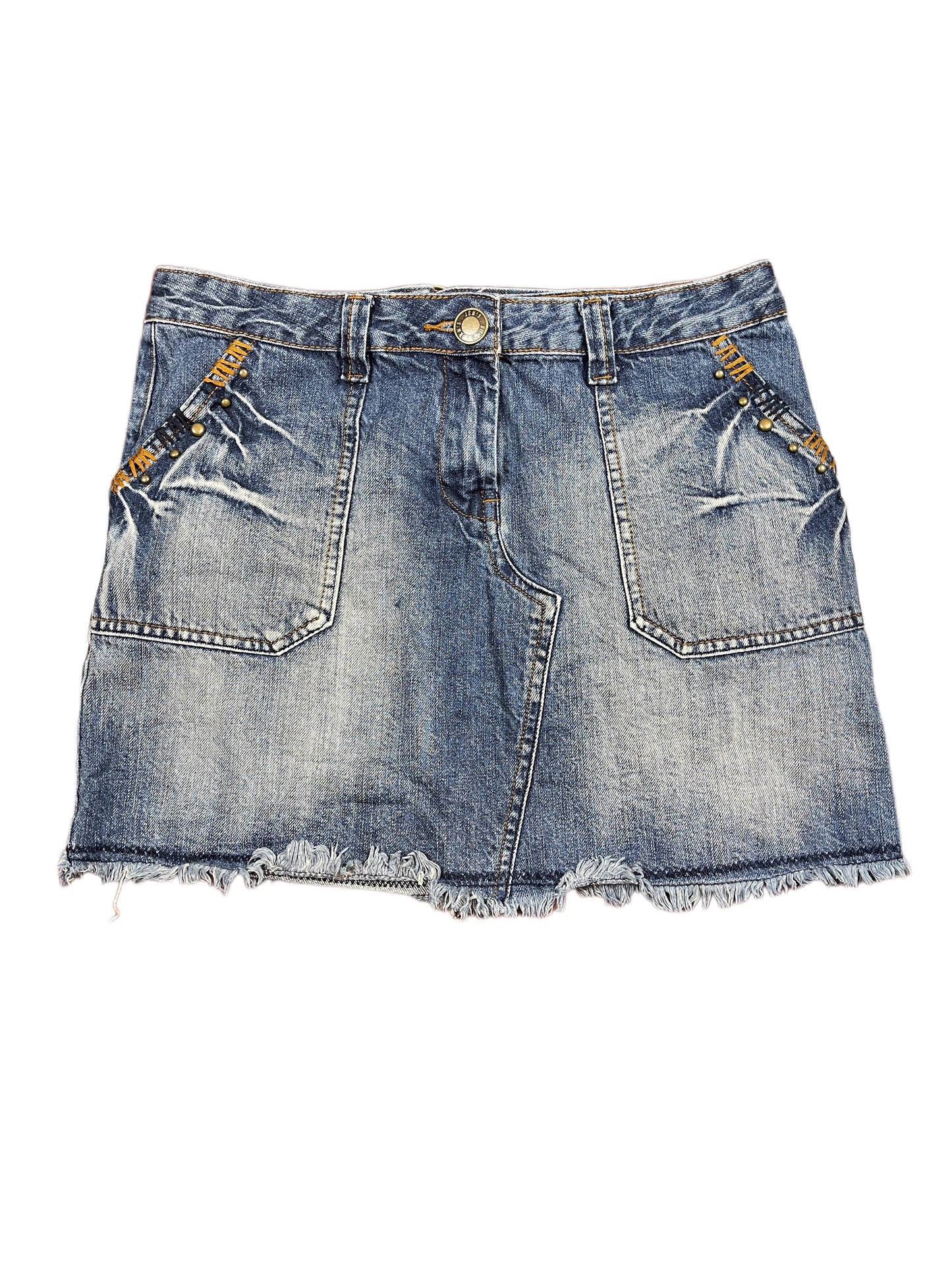 Y2k Jennyfer Low Waist Denim Skirt Blue - L