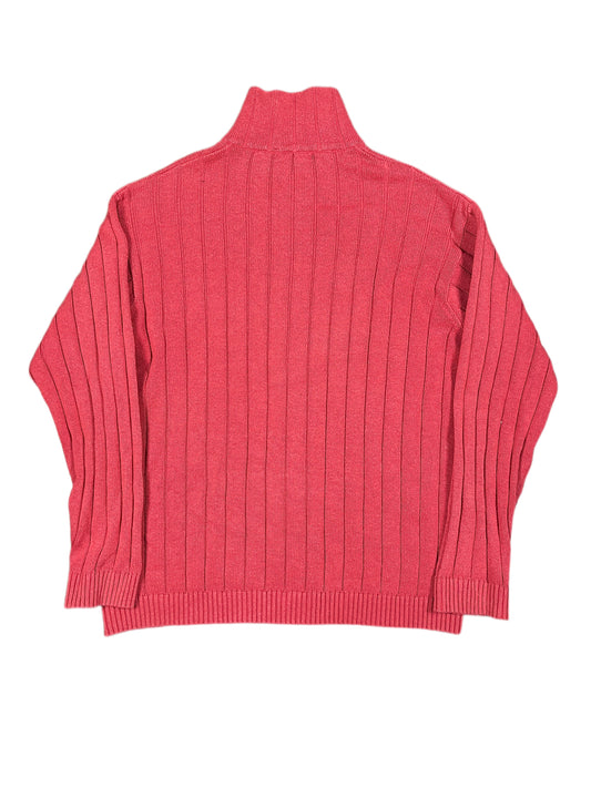 Y2k Burberry Zip Knitted Sweatshirt Red - XXL