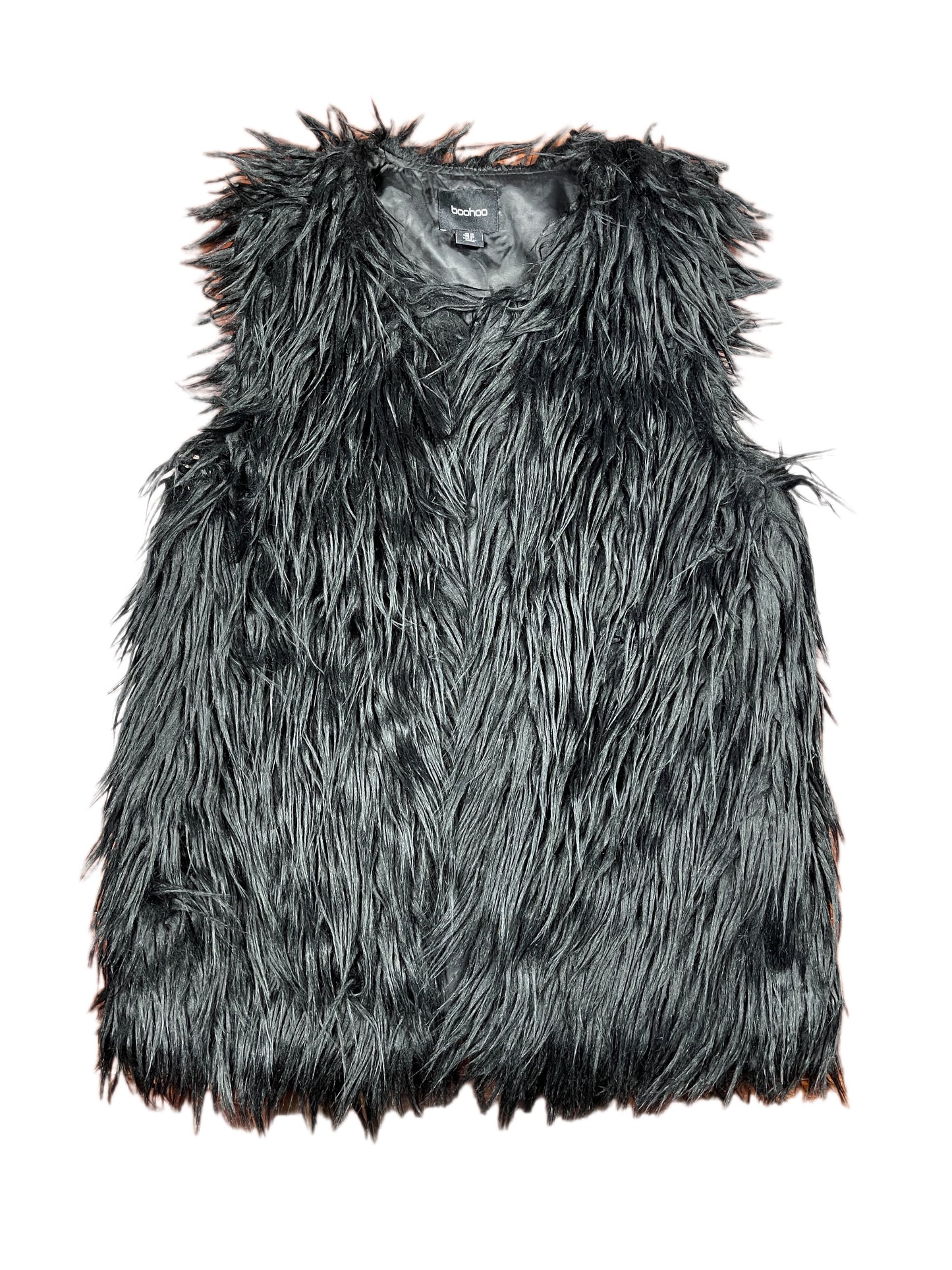Boohoo Faux Fur Vest Black - M