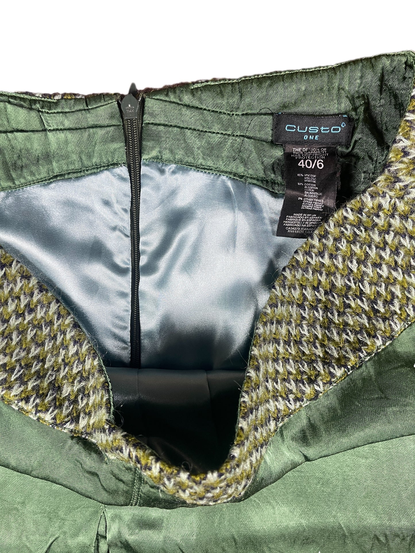 Vintage Custo Barcelona Midi Skirt Green - L