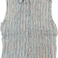 Y2K Fishbone Sleeveless Top Blue Cotton Blend S