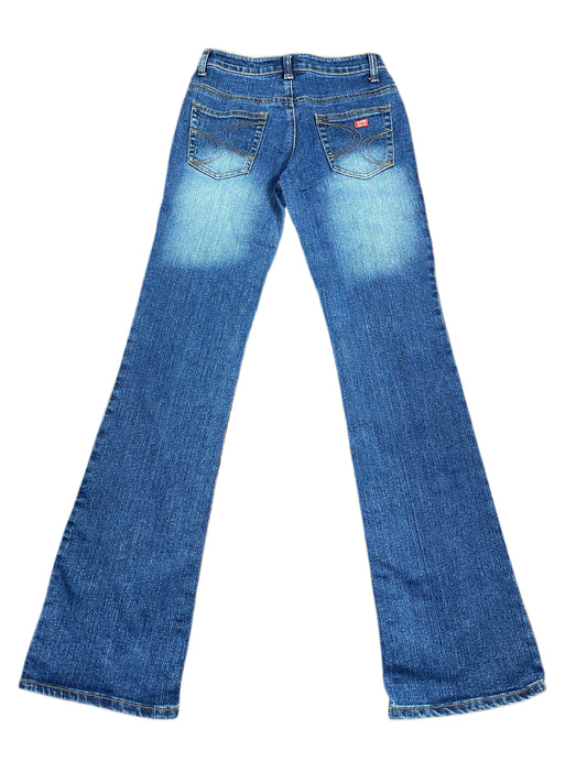 Y2k XFN Flared Denim Pants Blue - S