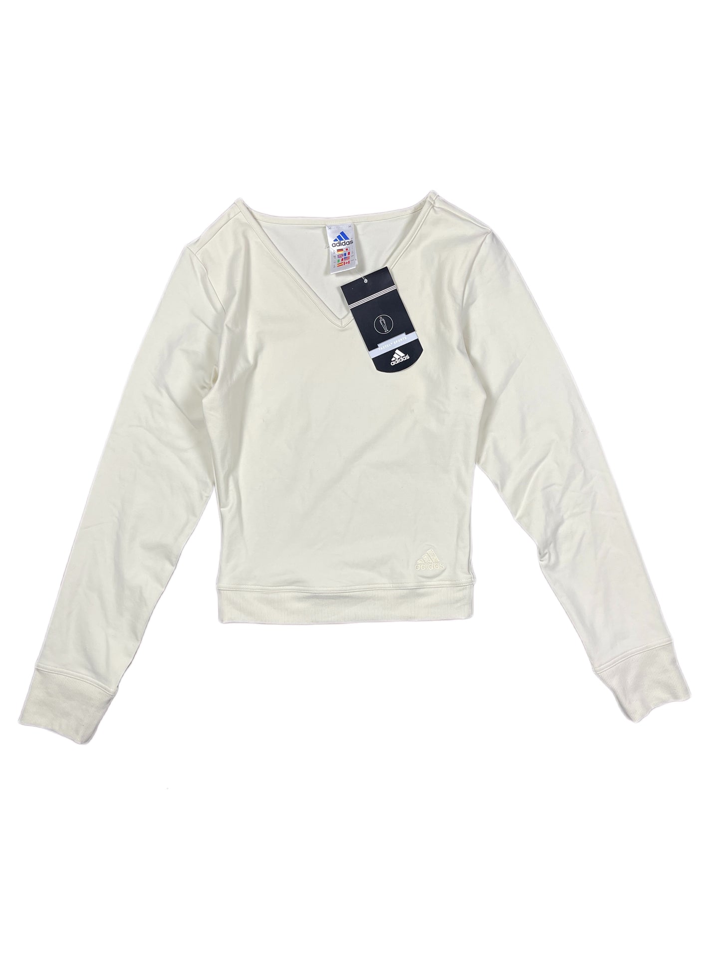 Y2k Adidas Long Sleeve Top Cream - M