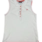 Y2k John Smith Sleeveless Polo Top White Orange - XXL