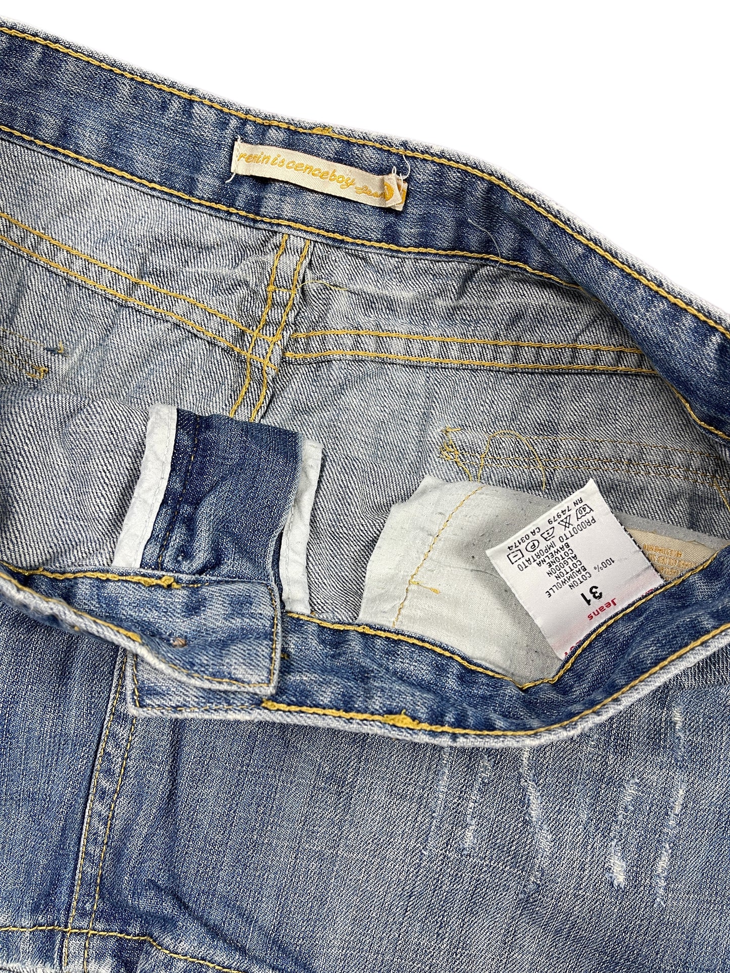 Y2k Reminiscence Boy Denim Skirt Blue - L/XL