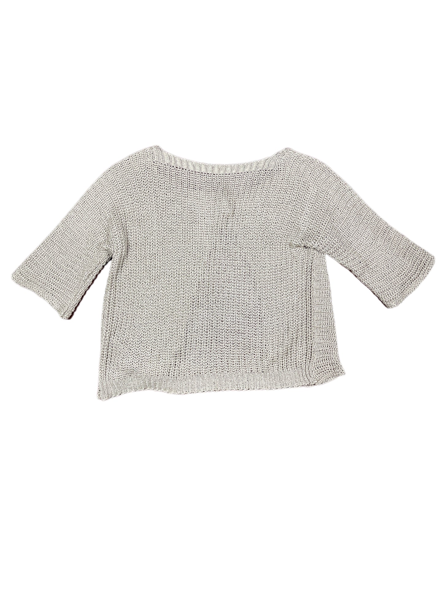 Vintage Knitted Short Sleeve Top Creme - XXL