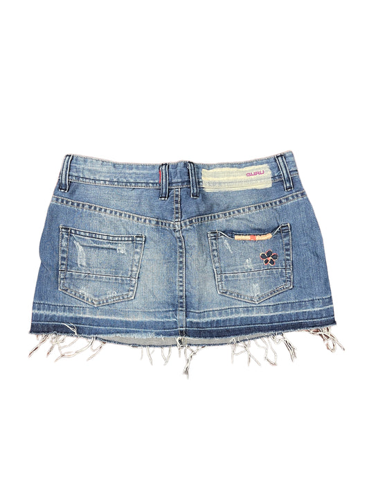 Y2k Guru Denim Skirt Blue - M