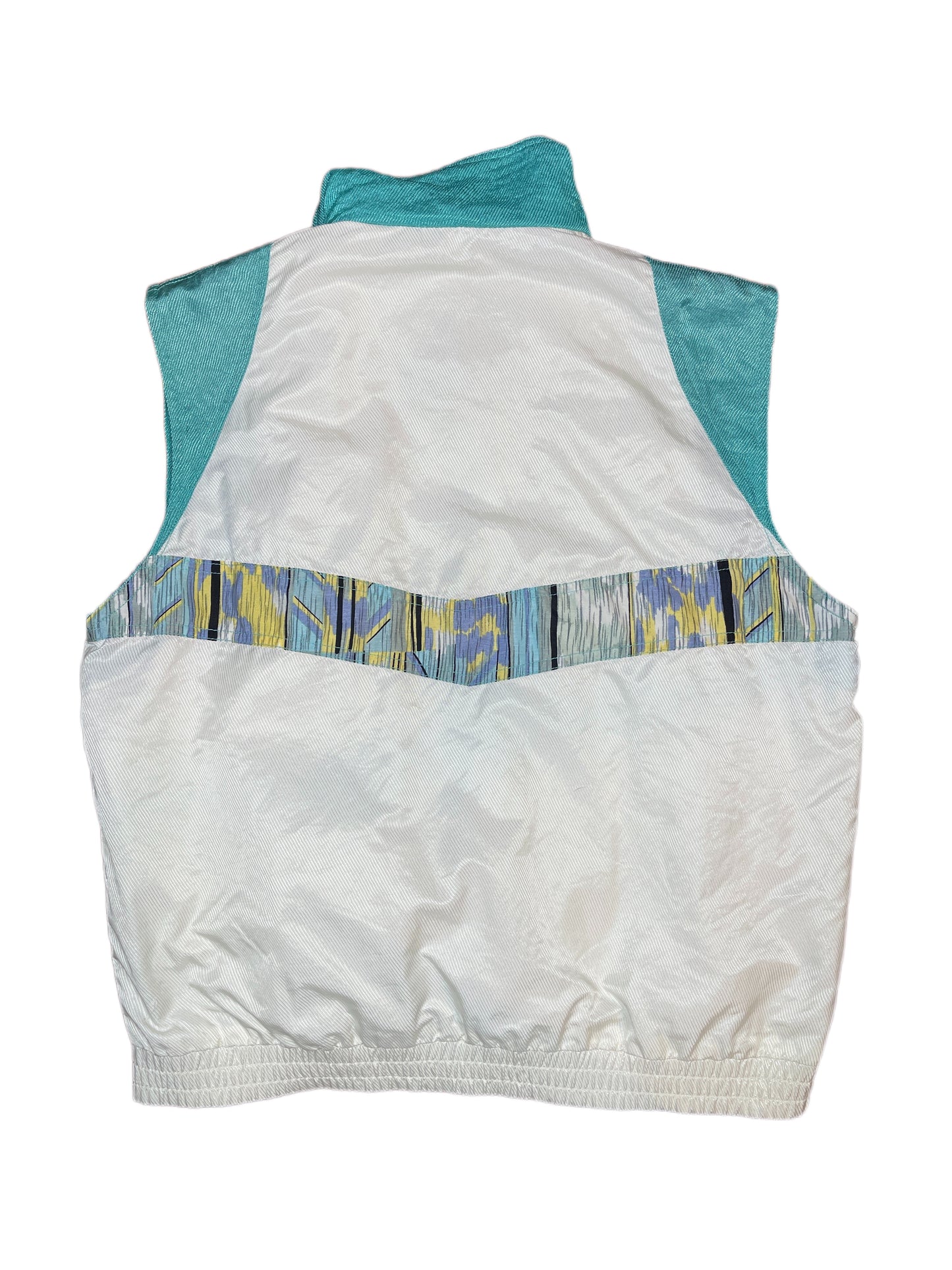 Vintage Madison Sport Vest White Turquoise - M