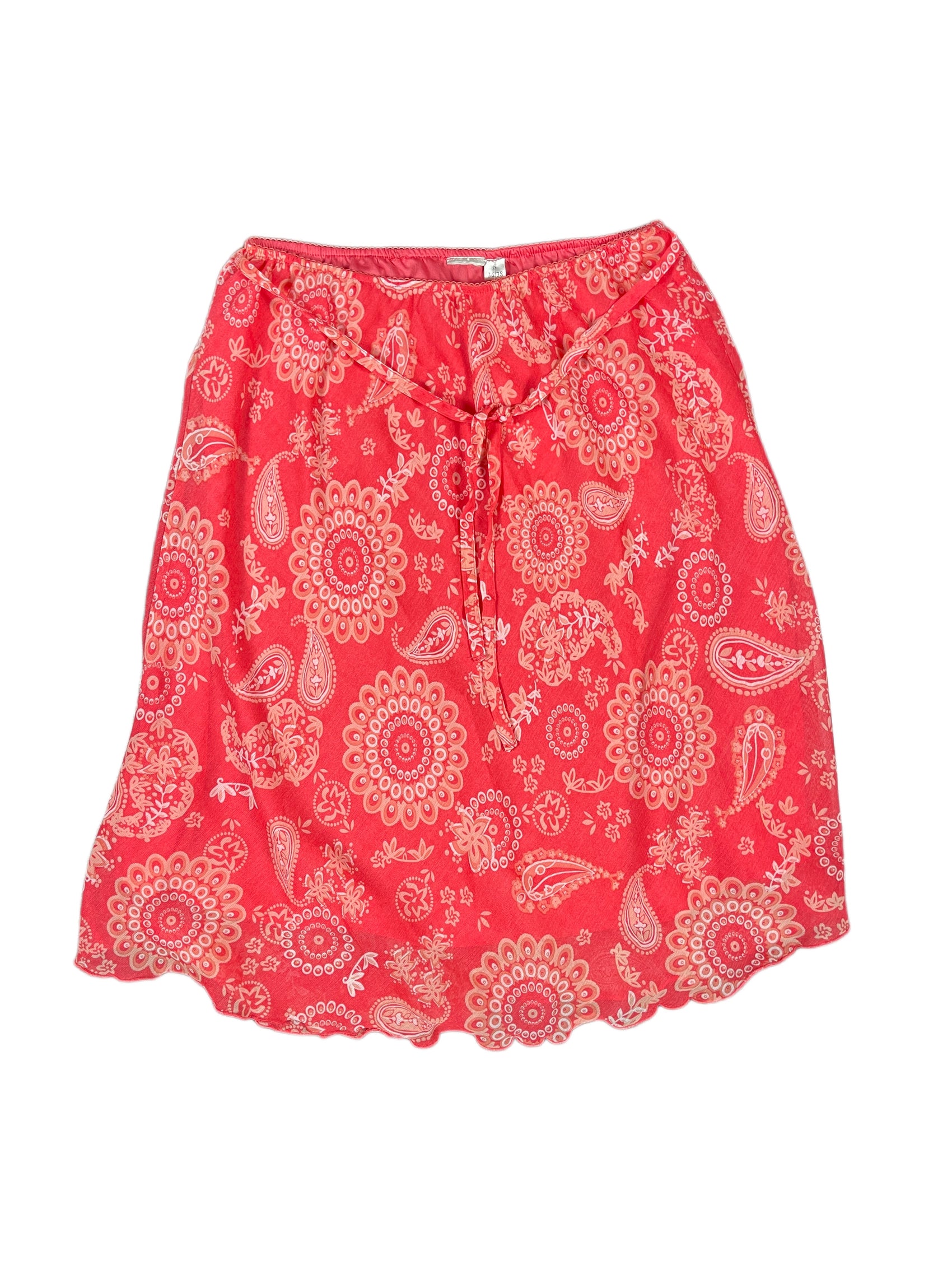 Y2k Midi Skirt Coral - S