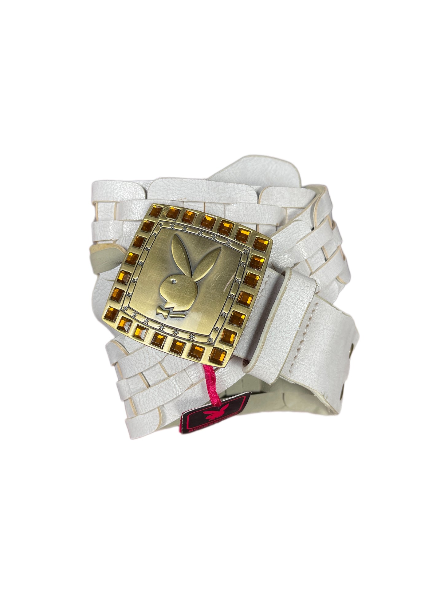 Y2k Playboy Plug Belt White 2004