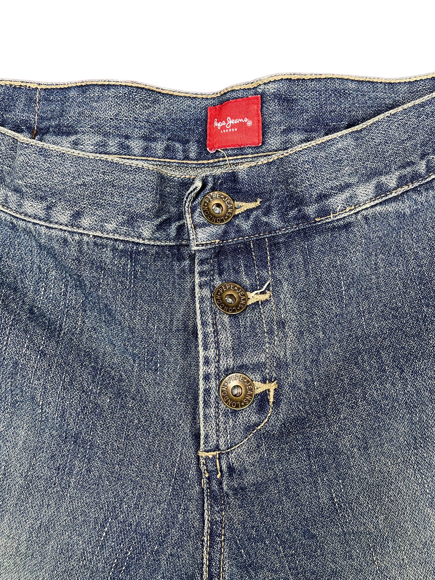 Y2k Pepe Jeans Low Waist Flared Denim Pants Blue - M