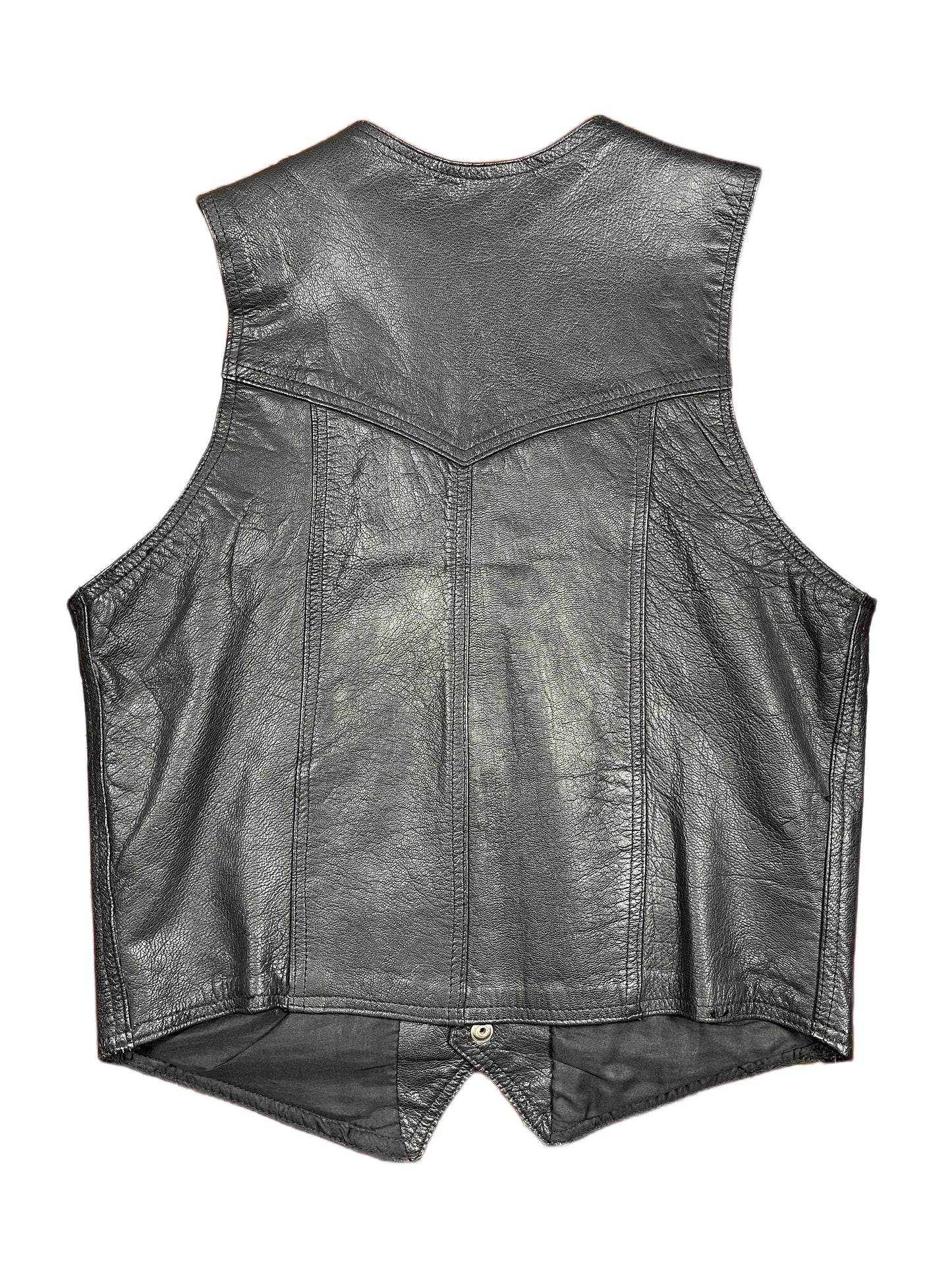 Vintage Leather Vest Black - S