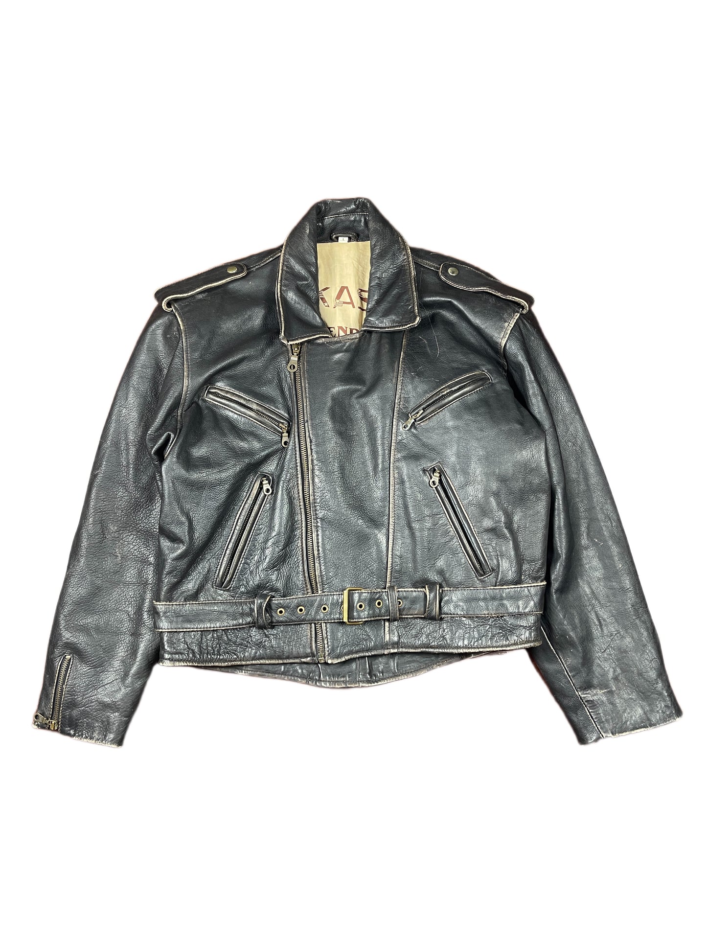 Vintage US Force Bomber Leather Jacket Black L