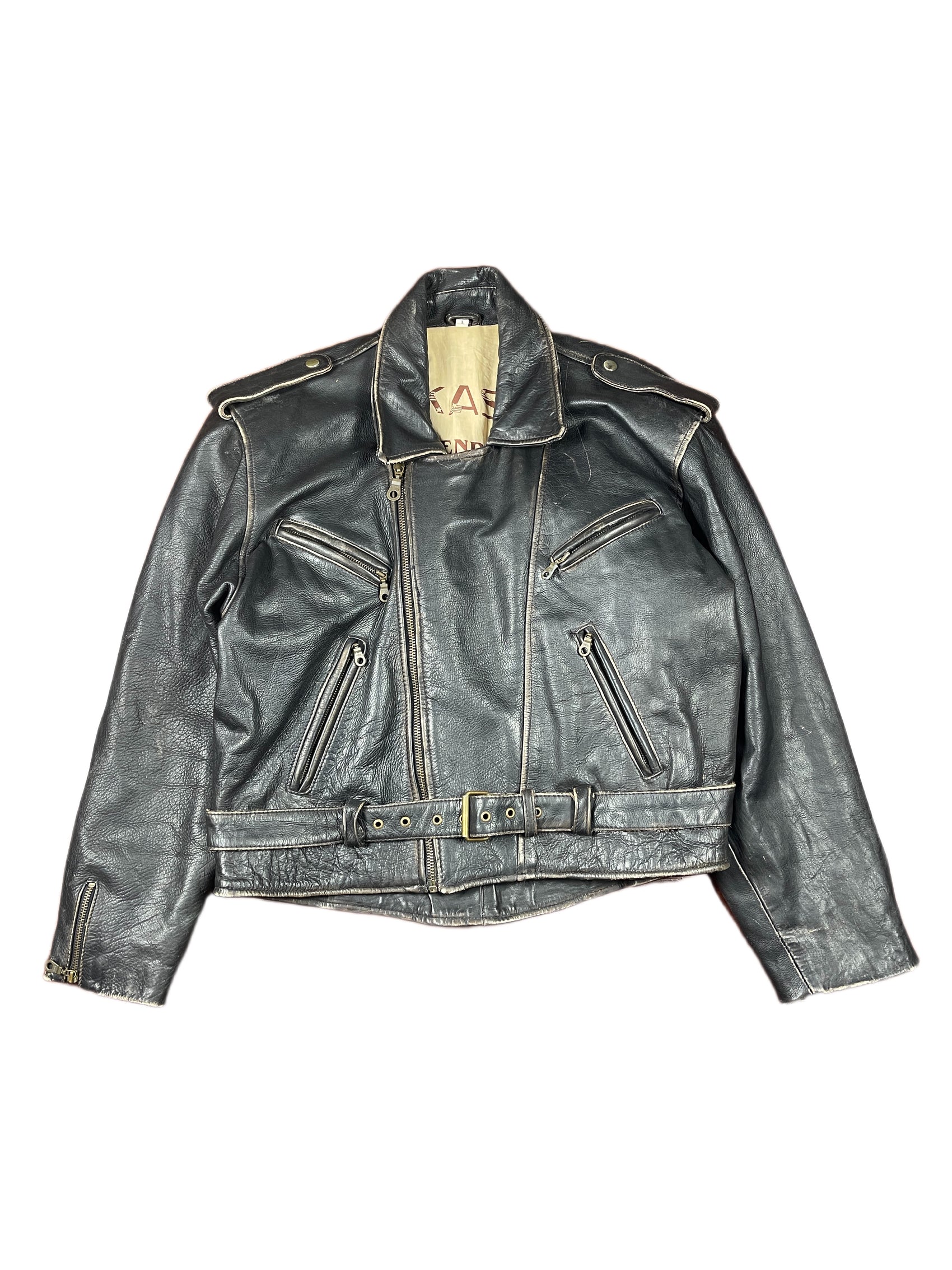 Vintage US Force Bomber Leather Jacket Black L