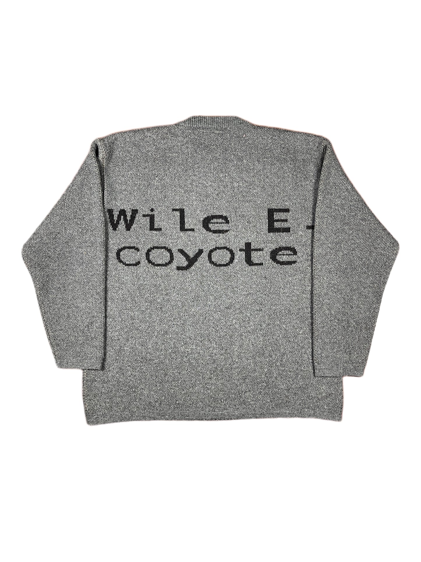 Vintage Looney Tunes 2003 Wile E. Coyote Knitted Sweatshirt Gray - L
