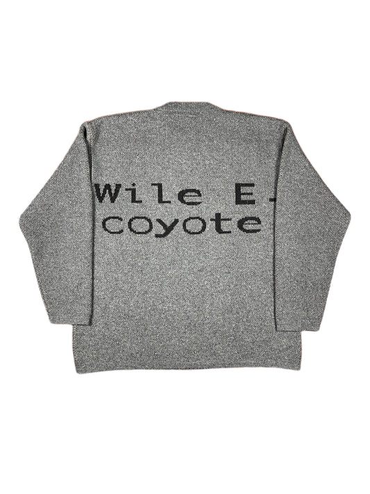 Vintage Looney Tunes 2003 Wile E. Coyote Knitted Sweatshirt Gray - L