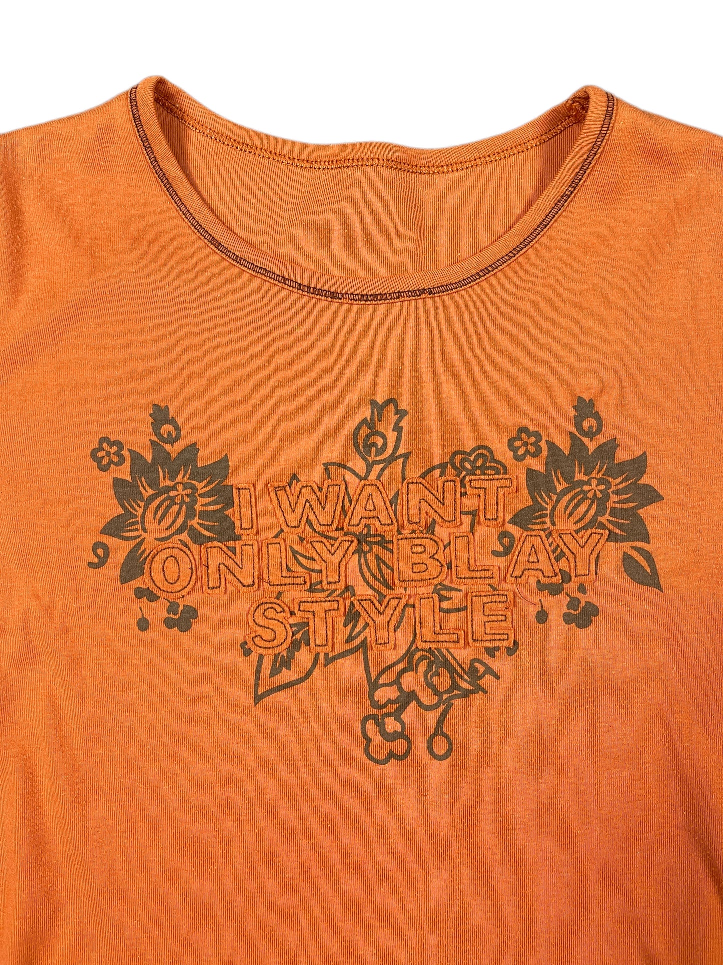 Y2k Blay Style Long Sleeve Top Orange - L/XL