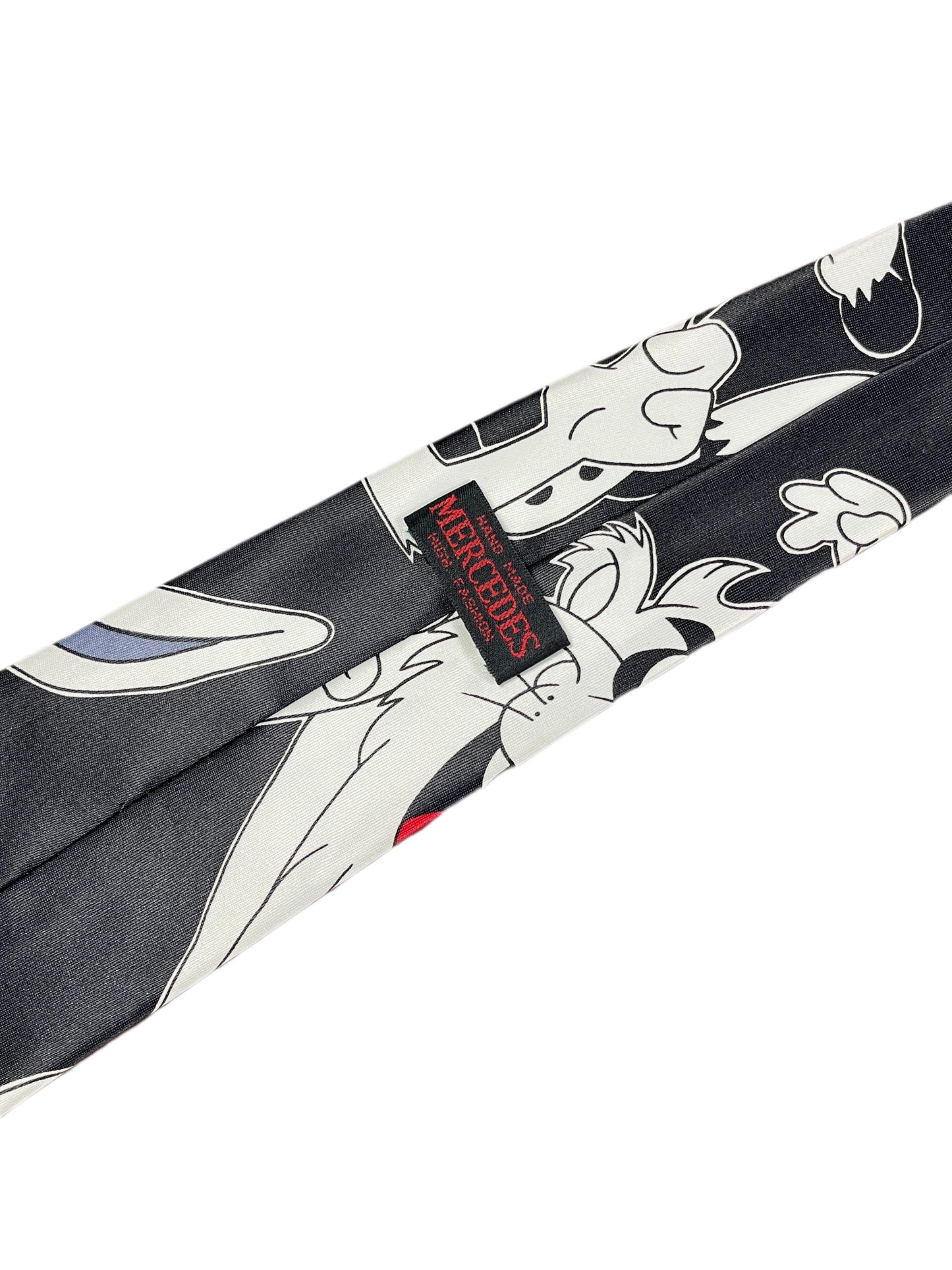 Vintage Looney Tunes Silk Tie Black