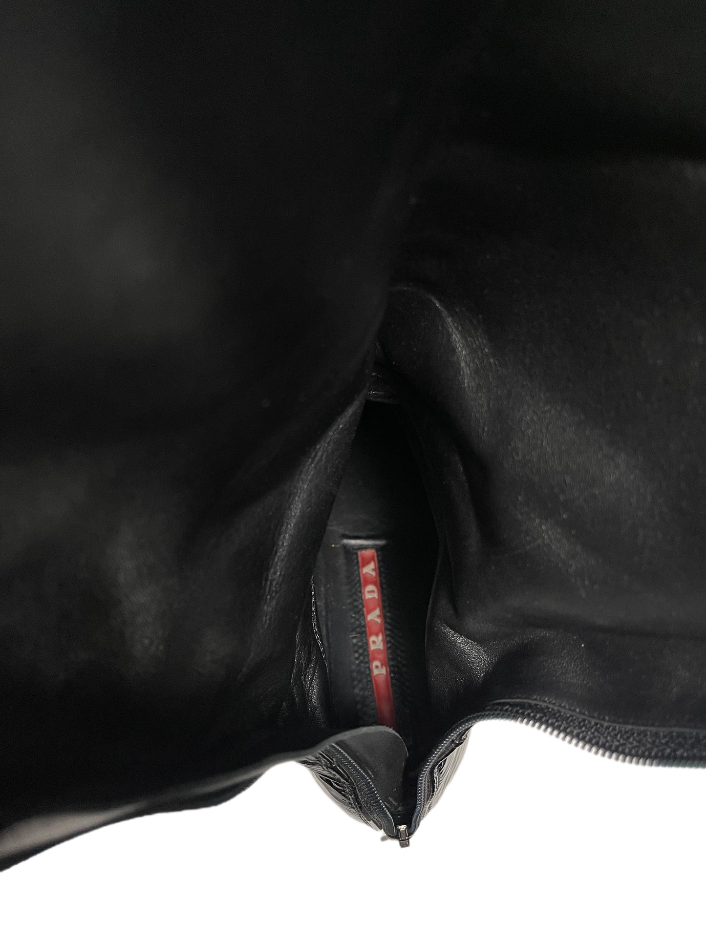 Y2k Prada Sport Knee High Patent Leather Black Boots - 39