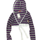Y2k BbG Long Sleeve Top with Hood Purple Black - M