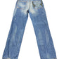 Y2k Sicko19 Bootcut Denim Pants Blue - M