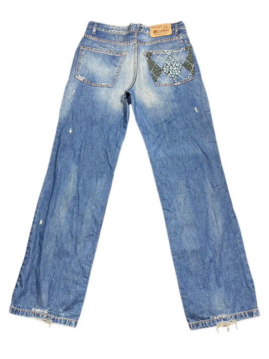 Y2k Sicko19 Bootcut Denim Pants Blue - M