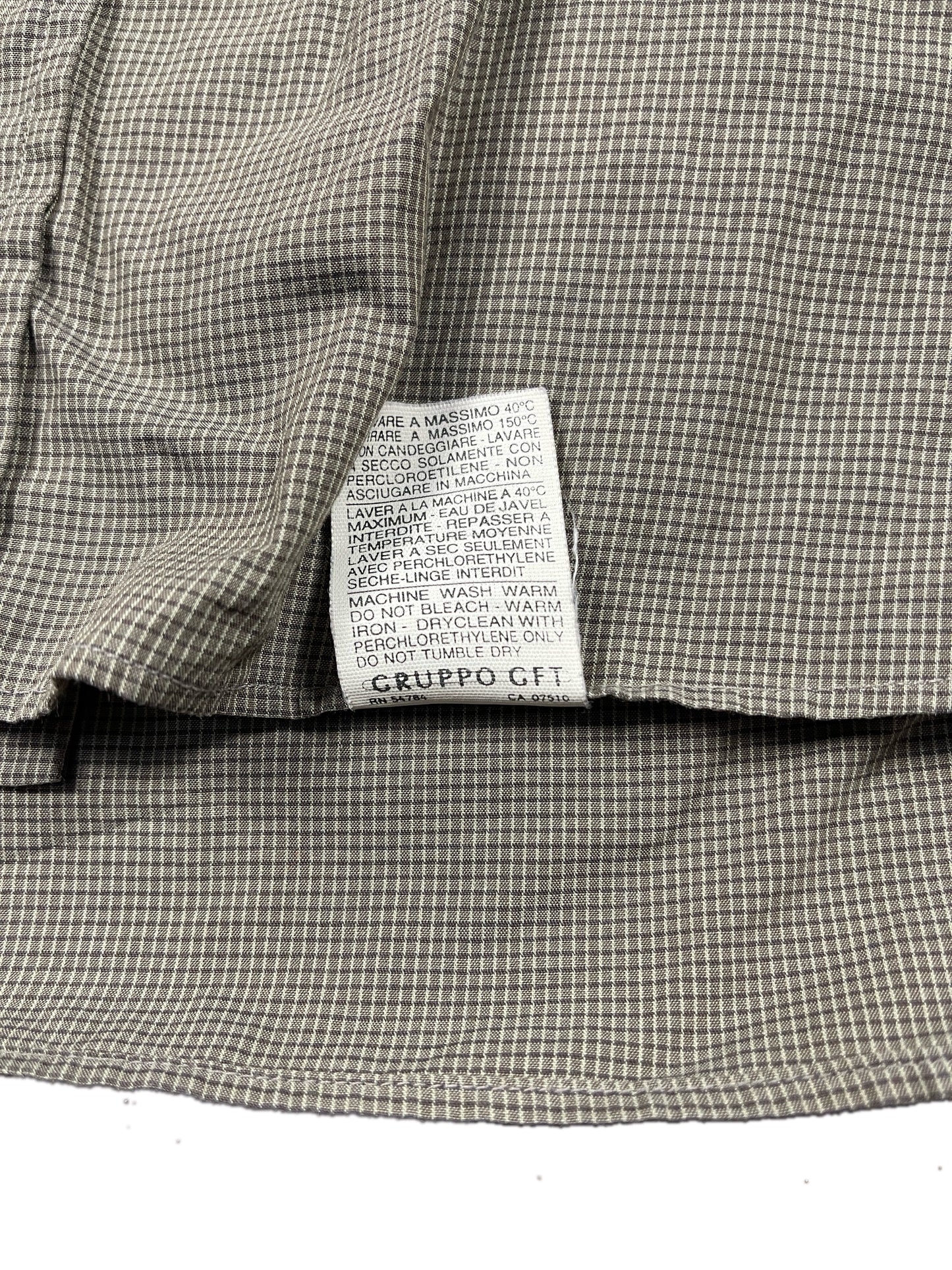 Vintage Valentino Uomo Long Sleeve Shirt checkered Gray - L/XL