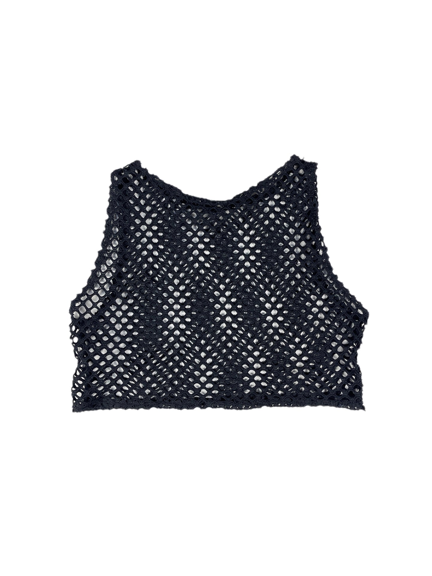 Y2k See Through Sleeveless Top Black - S