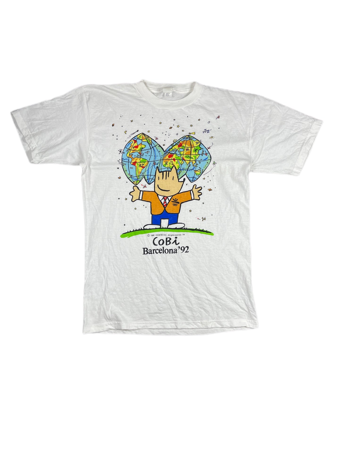 Vintage Kobi Olimpic 1992 Barcelona T-Shirt White - L