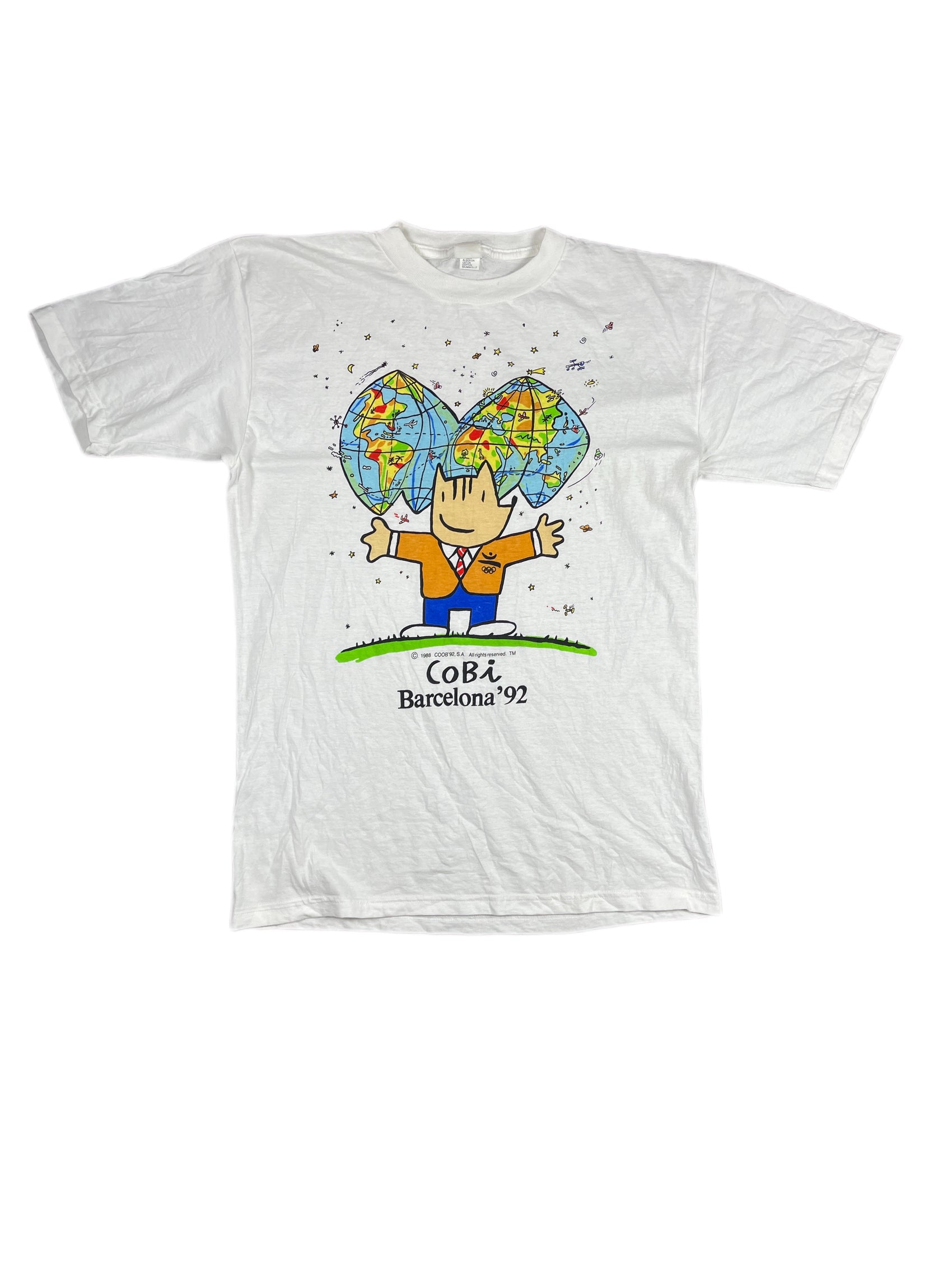 Vintage Kobi Olimpic 1992 Barcelona T-Shirt White - L