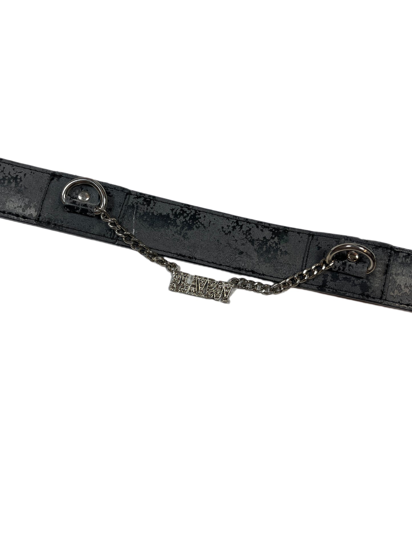 Y2k Playboy Belt Black Gray 2004